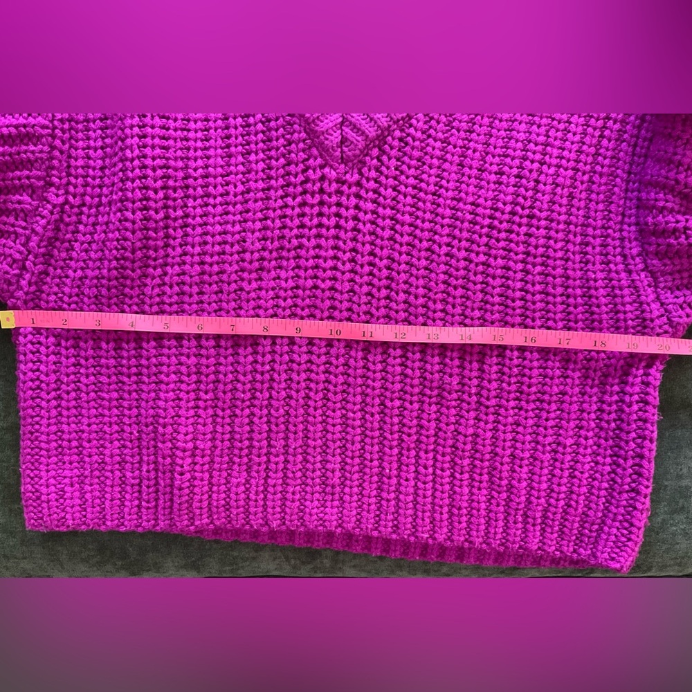Topshop Purple V-Neck Sweater Chunky Knit - Picture 6 of 8
